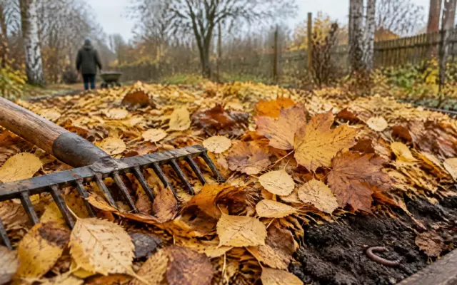 Листья на грядках осенью заменяют перекопку, советует агроном
